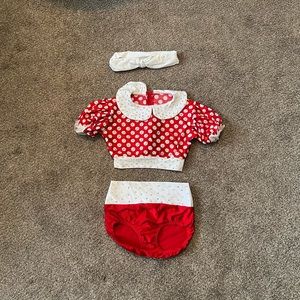 Girl’s Red and White Two Piece Dance Costume